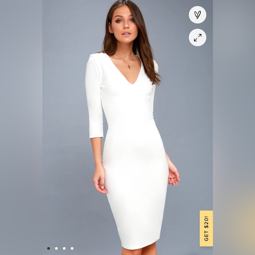 COPY - Lulus, white, quarter sleeve dress.